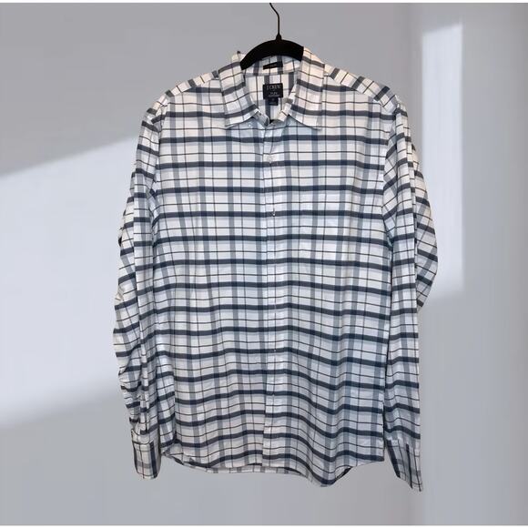 J.Crew Flex Oxford Plaid Button-Down Shirt – Blue/White (Men’s M) - Picture 1 of 5